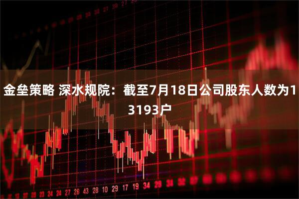 金垒策略 深水规院：截至7月18日公司股东人数为13193户
