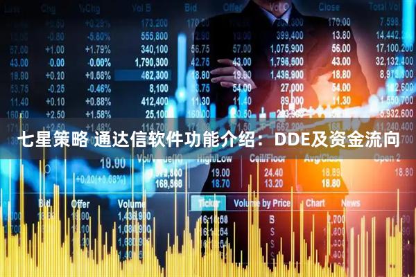 七星策略 通达信软件功能介绍：DDE及资金流向